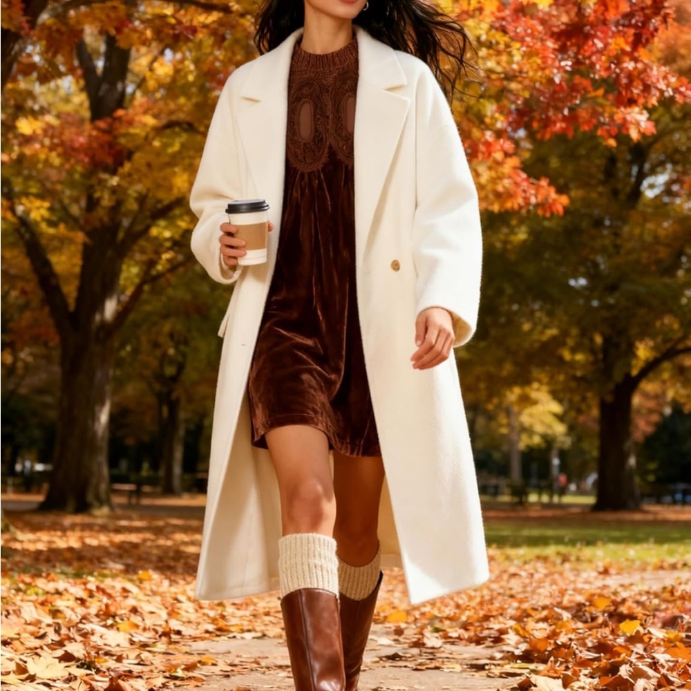 Elegant Brown Velvet Dress - Picture 4 of 5